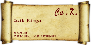 Csik Kinga névjegykártya